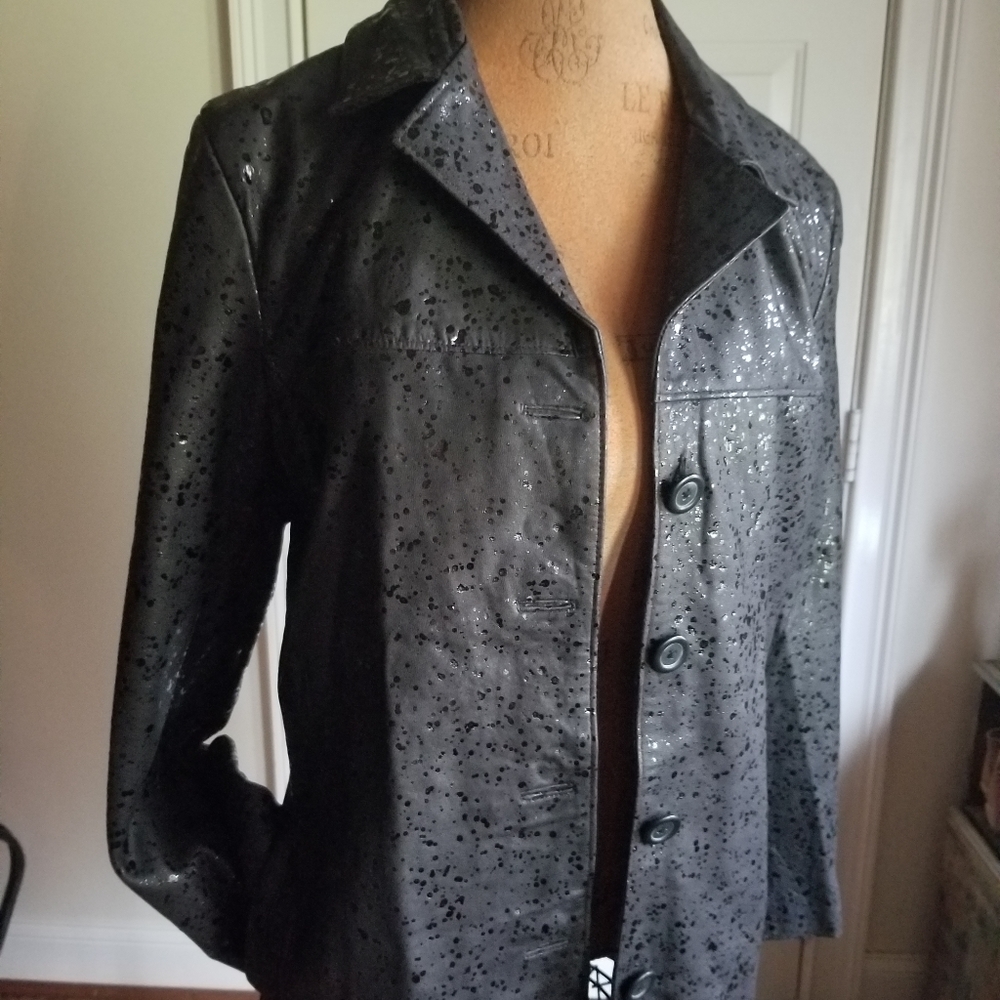 Leather jacket L Abaci Italian style